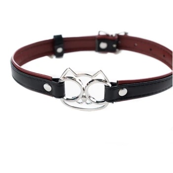 Adjustable collar with cat face.