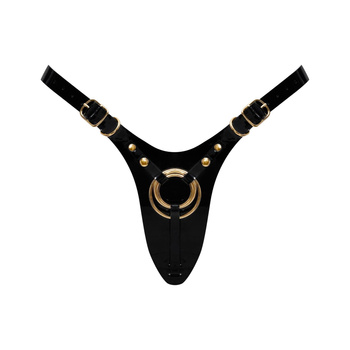 LEATHERETTE HARNESS FABULOUS - ONE SIZE - BLACK GLOSSY