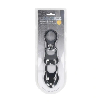 Silicone Training Cockring Set of 3 - S/M/L - Black
