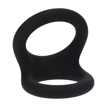 Double O Silicone Cockring - L - Black