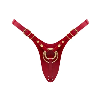 LEATHERETTE HARNESS FABULOUS - ONE SIZE - RED GLOSSY