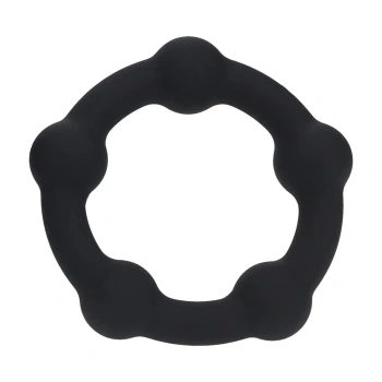 Beaded Silicone Cockring - S - 30mm - Black