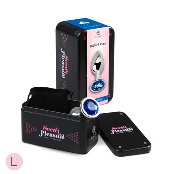 BLUE JEWELLED METAL BUTT PLUG