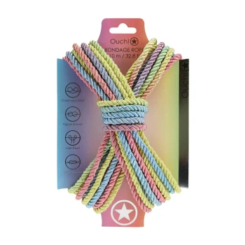 Polyester Bondage Rope - 32.8 ft / 10 m - Multicolor Pastel