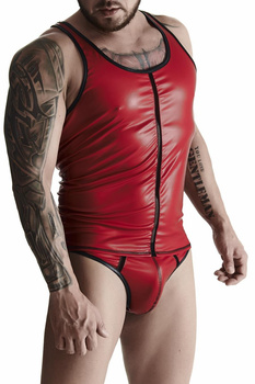 męski t-shirt z wetlooka bez rękawów, z elastyczną taśmą z przodu S