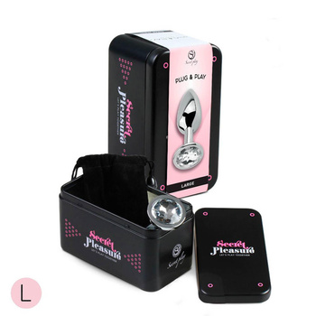 CLEAR CRYSTAL JEWELLED METAL BUTT PLUG